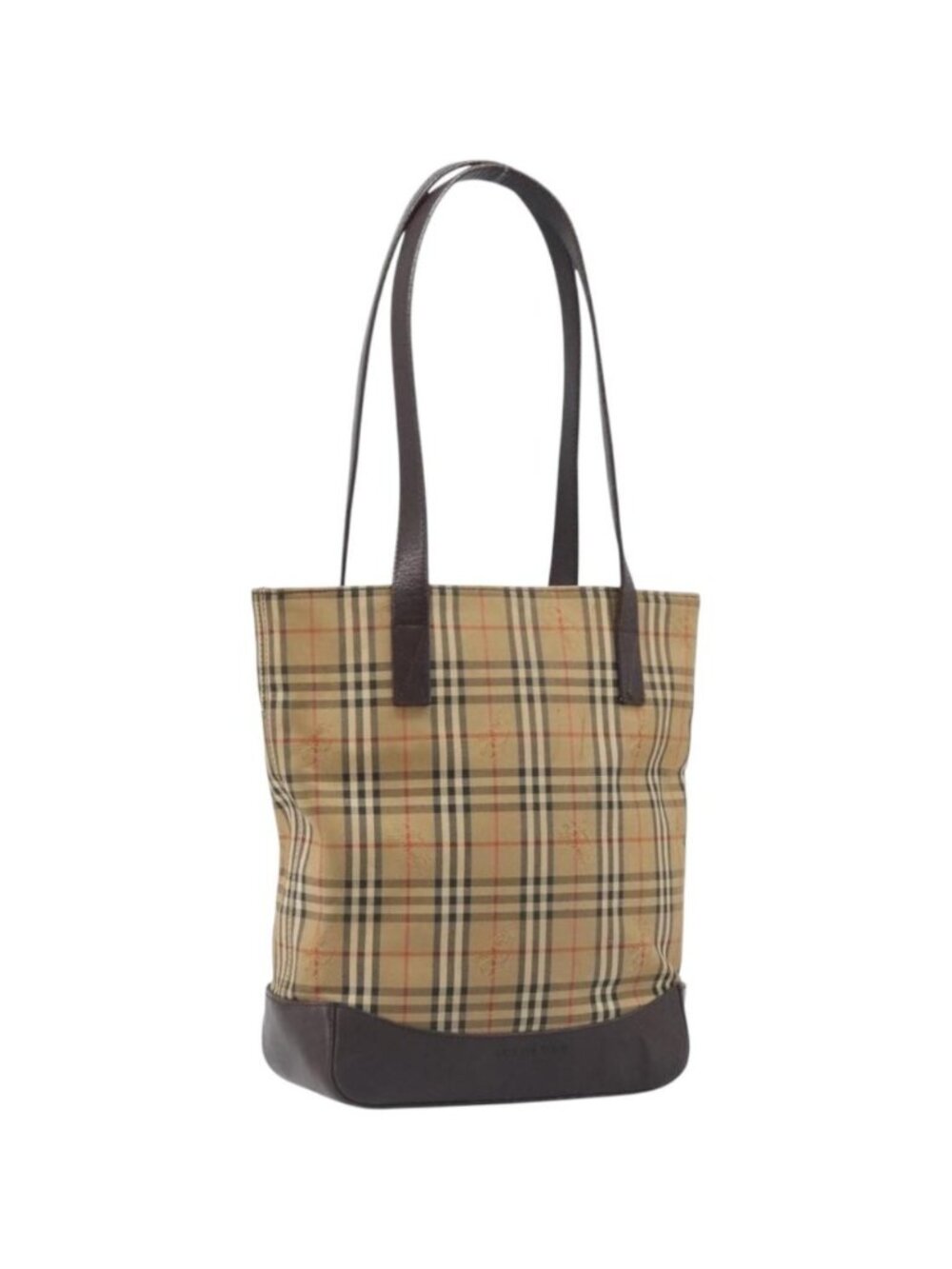 BURBERRY Nova Check Tote Bag Canvas Beige Gold